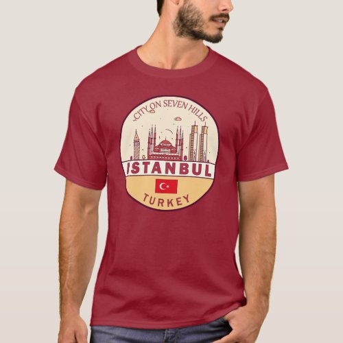 Istanbul Turkey City Skyline Emblem T_Shirt