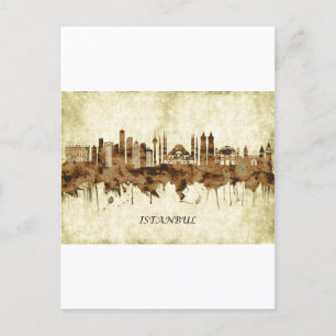 Istanbul Turkey Cityscape Invitation Postcard