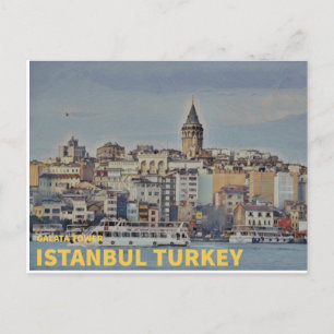 Istanbul Turkey Galata Tower Postcard