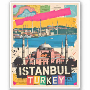 Istanbul Turkey Hagia Sophia Retro Pop Art Travel Sticker