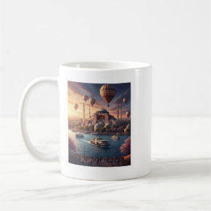 Istanbul Turkey Hot Air Balloons Blue Mosque Coffee Mug