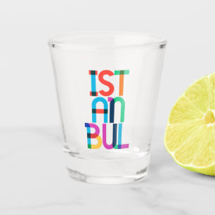 Istanbul Turkey Pop Art Letters Shot Glass