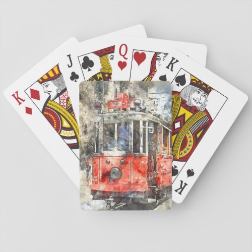 Istanbul Turkey Red Trolley Poker Cards