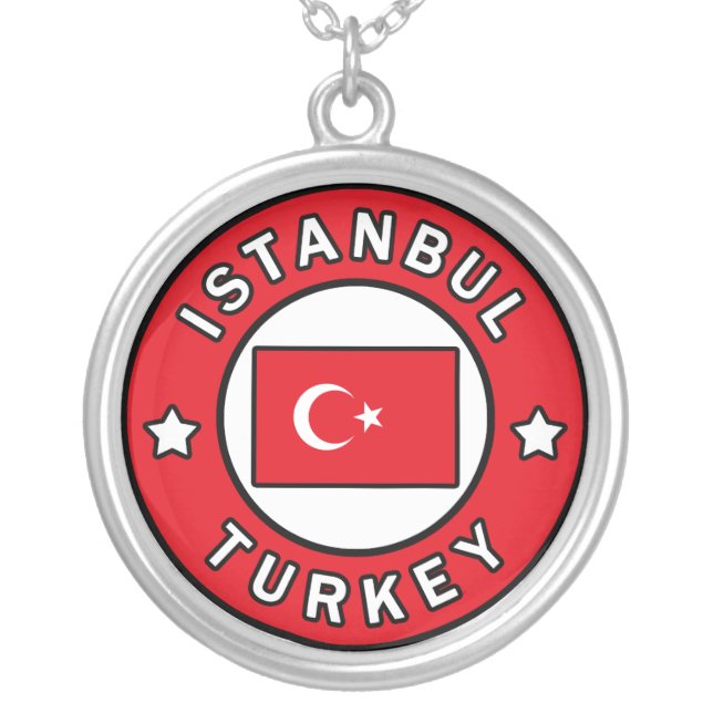 Istanbul Turkey Silver Plated Necklace (Front)