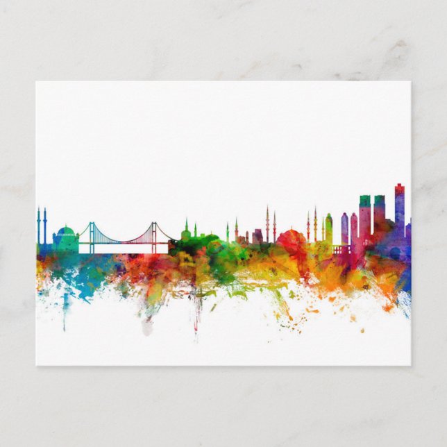 Istanbul Turkey Skyline Postcard (Front)