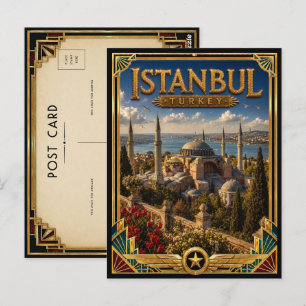 Istanbul Turkey Vintage Hagia Sophia Art Deco Postcard