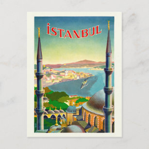 Istanbul Turkey Vintage Poster 1939 Postcard