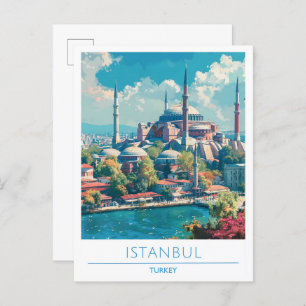 Istanbul Turkey Vintage Travel Postcard