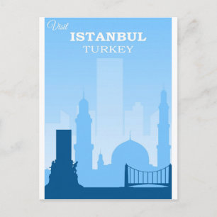 Istanbul Turkey Vintage Travel Poster Postcard