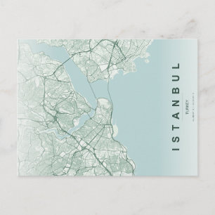 Istanbul Türkiye Map Minimal Postcard