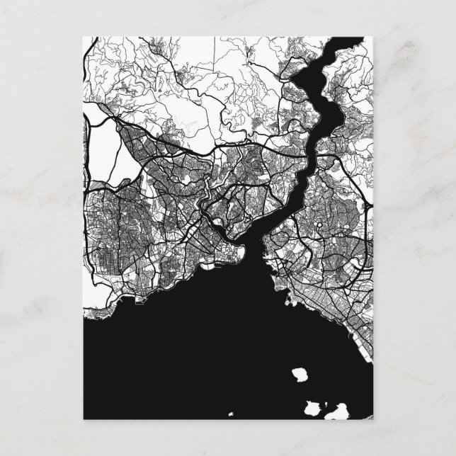 Istanbul Türkiye Map Postcard (Front)