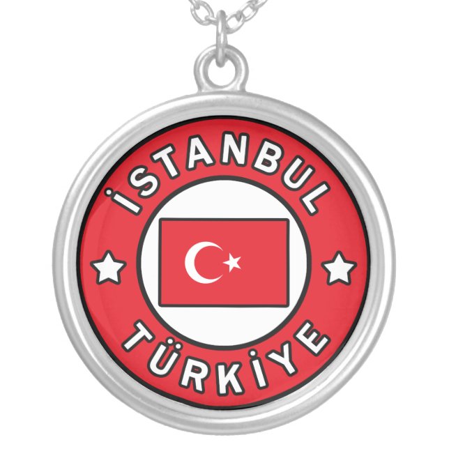 İstanbul Türkiye Silver Plated Necklace (Front)