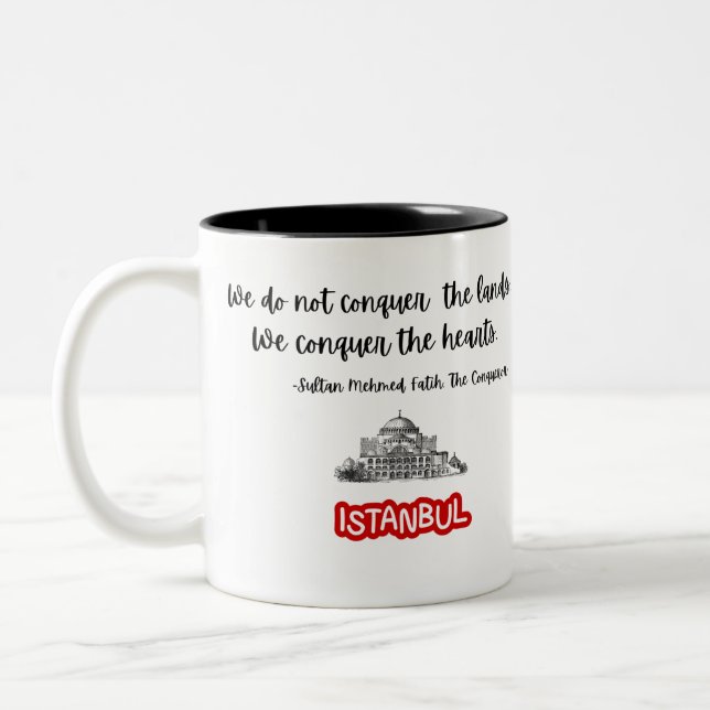 Istanbul Turkiye Souvenir Sultan Mehmet Fatih Quot Two-Tone Coffee Mug (Left)