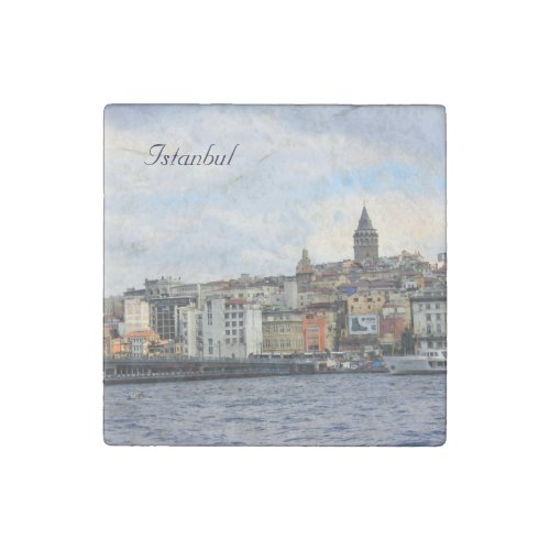 Istanbul View Stone Magnet