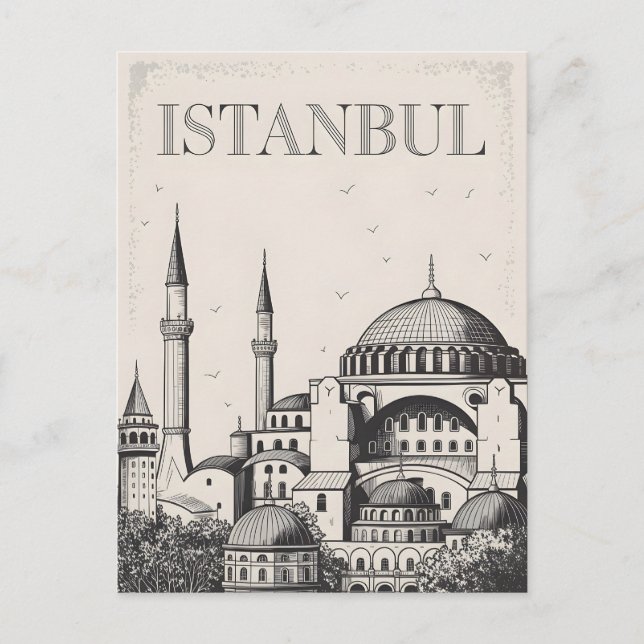 Istanbul vintage postcard (Front)