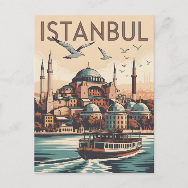 Istanbul vintage postcard (Front)