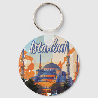 Istanbul Vintage Travel Poster Keychain