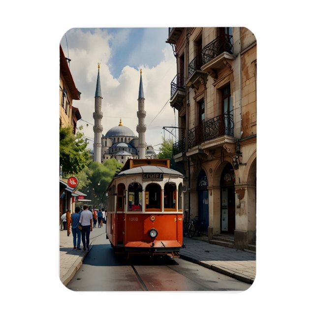 Istanbul watercolor art magnet (Vertical)