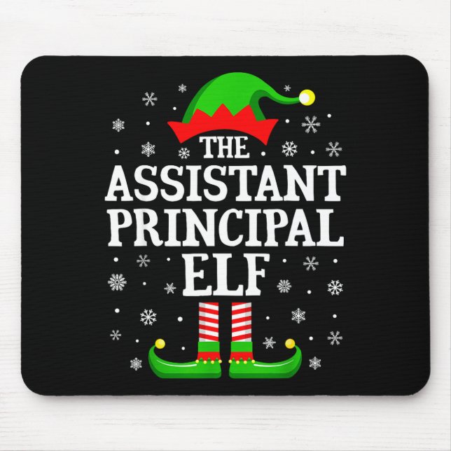 Istant Principal Elf Funny Christmas Family Matchi Mouse Pad (Front)