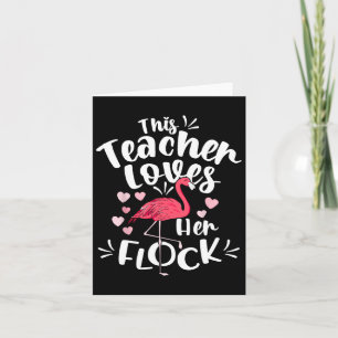 Istant Principal Loves Her Flock Flamingo Teacher Card