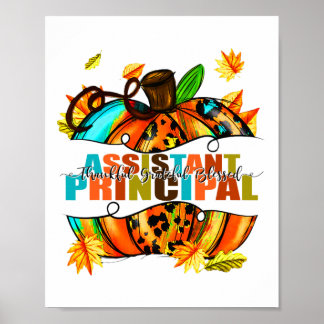 Istant Principal Thankful Grateful Blessed Autumn Poster