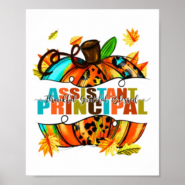 Istant Principal Thankful Grateful Blessed Autumn  Poster (Front)