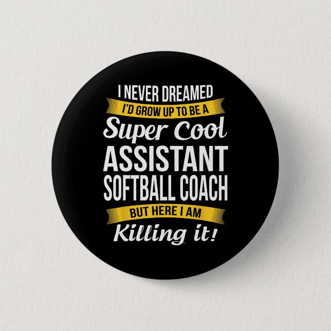 Istant Softll Coach Thank You Funny Gift  Button (Front)