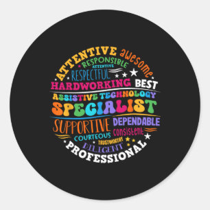 Istive Technology Specialist Appreciation Back To Classic Round Sticker