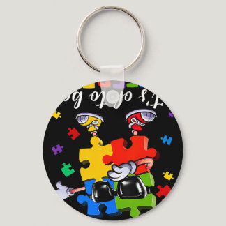 It&#39;s Ok To Be Different Dabbing Puzzle Autism  Keychain