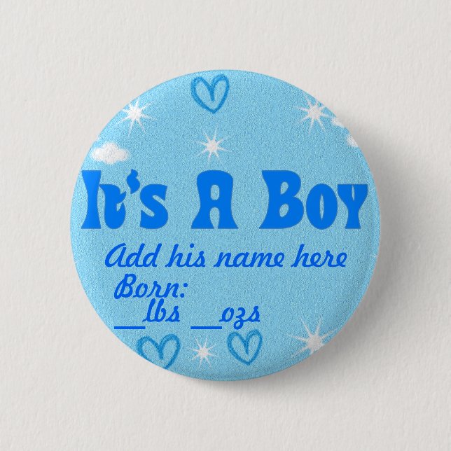 It' a Boy_ Pinback Button (Front)