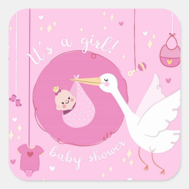 It a Girl Square Sticker (Front)