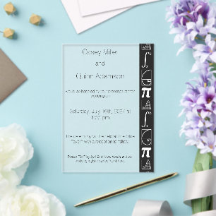 It Adds Up in Black Acrylic Wedding Invitations