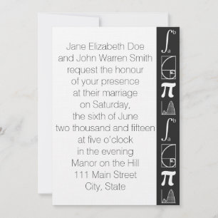 It Adds Up in Black Wedding Invitation