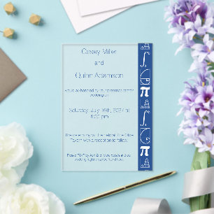 It Adds Up in Blue Acrylic Wedding Invitations