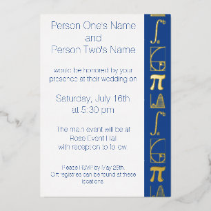 It Adds Up in Blue Foil Invitation