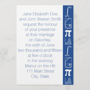 It Adds Up in Blue Wedding Invitation