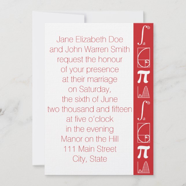 It Adds Up in Cherry Wedding Invitation (Front)