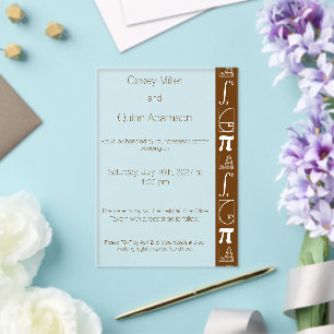 It Adds Up in Chocolate Acrylic Wedding Invitations