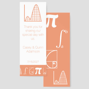 It Adds Up in Coral Wedding Favor Bookmarks
