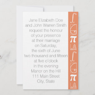 It Adds Up in Coral Wedding Invitation