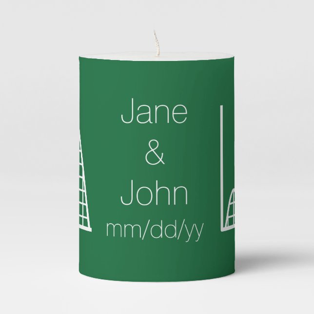 It Adds Up in Green  Pillar Candle (Front)