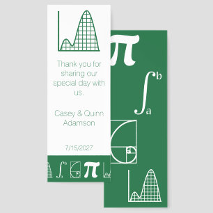 It Adds Up in Green Wedding Favor Bookmarks
