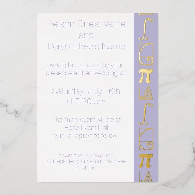 It Adds Up in Lavender Foil Invitation (Front)