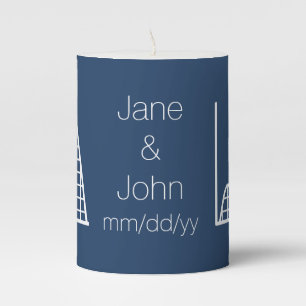 It Adds Up in Navy Pillar Candle