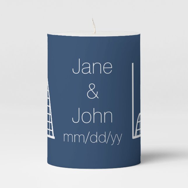 It Adds Up in Navy  Pillar Candle (Front)