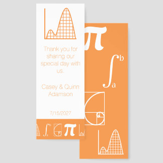 It Adds Up in Orange Wedding Favor Bookmarks