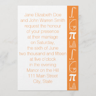 It Adds Up in Orange Wedding Invitation