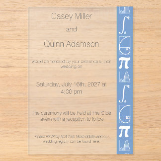 It Adds Up in Periwinkle Acrylic Wedding  Invitations