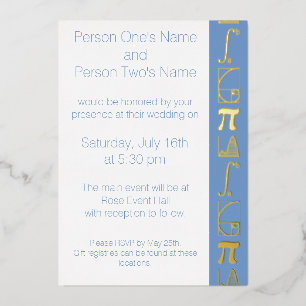 It Adds Up in Periwinkle Foil Invitation