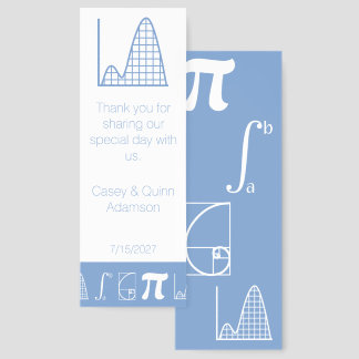 It Adds Up in Periwinkle Wedding Favor Bookmarks